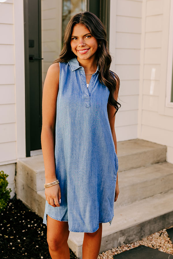 Cutie On The Coast Chambray Dress Image - 2