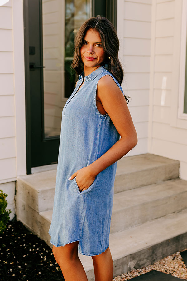 Cutie On The Coast Chambray Dress Image - 3