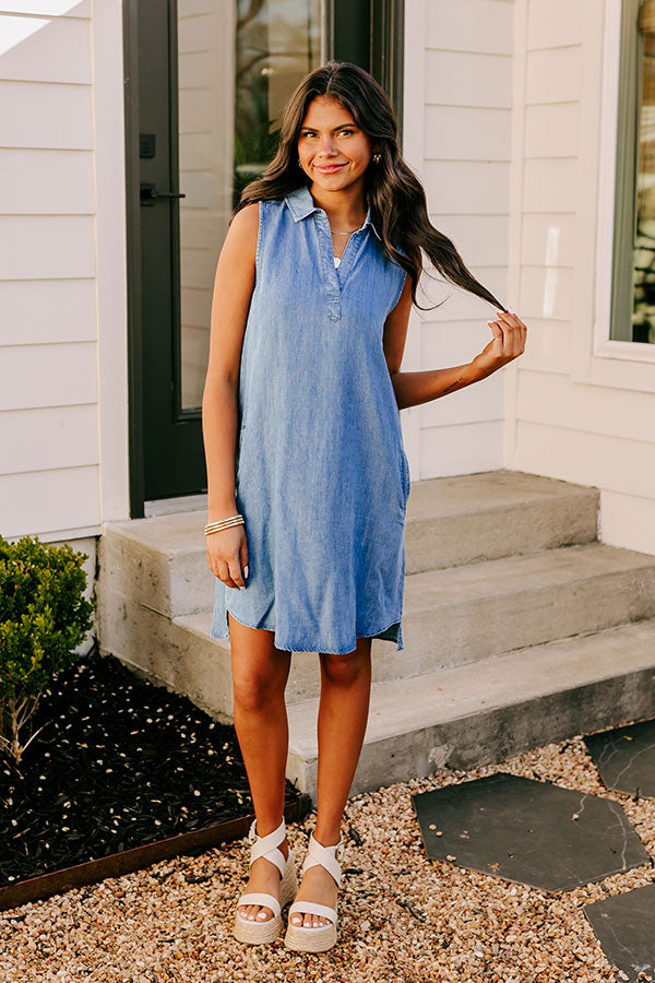 Cutie On The Coast Chambray Dress Image - 5