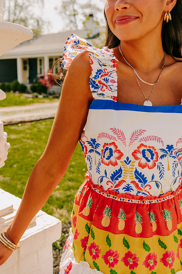 Pina Colada Please Mini Dress in White Image - 3