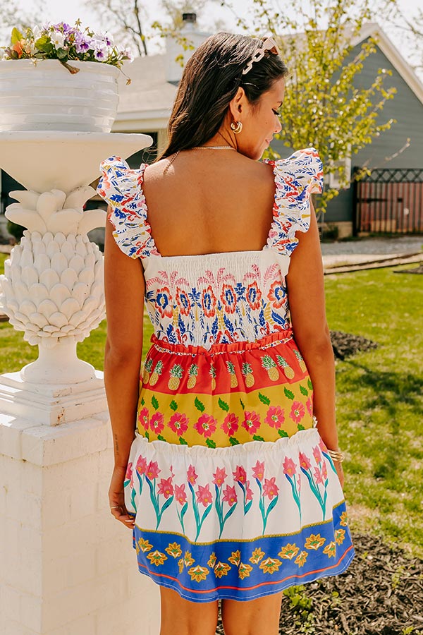 Pina Colada Please Mini Dress in White Image - 5