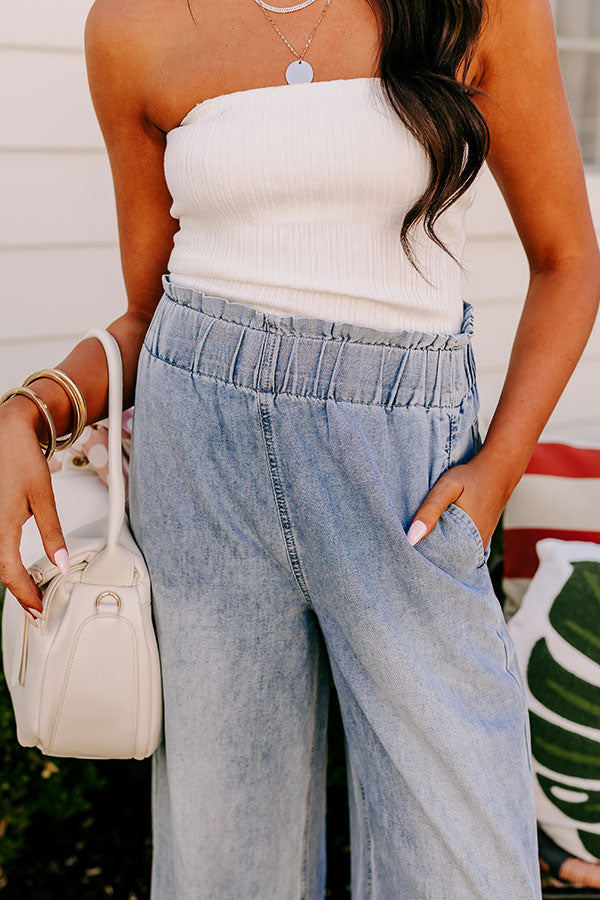 The Channing High Waist Chambray Wide Leg Pants Image - 2