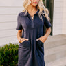 Casual Outing Mini Dress in Navy Image - 1