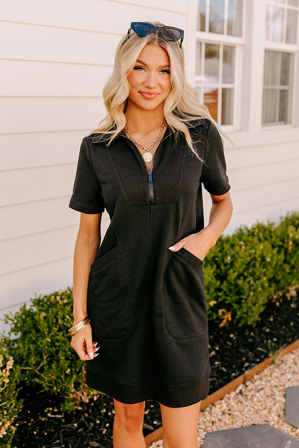 Casual Outing Mini Dress in Black