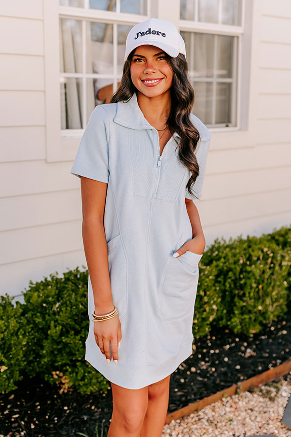 Casual Outing Mini Dress in Sky Blue