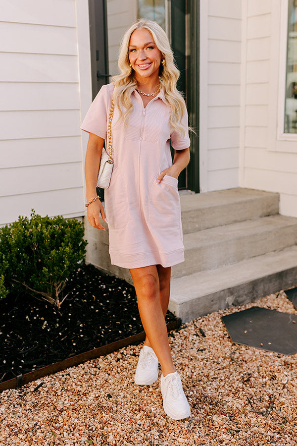 Casual Outing Mini Dress in Blush