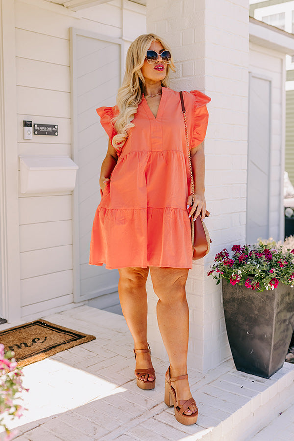 Front Porch Swinging Dress In Orange Curves