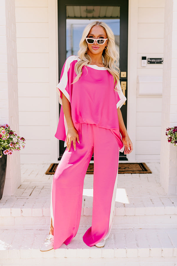 Dress Pants Outfit Hot Pink High Waisted Pants ASOS DESIGN Wide