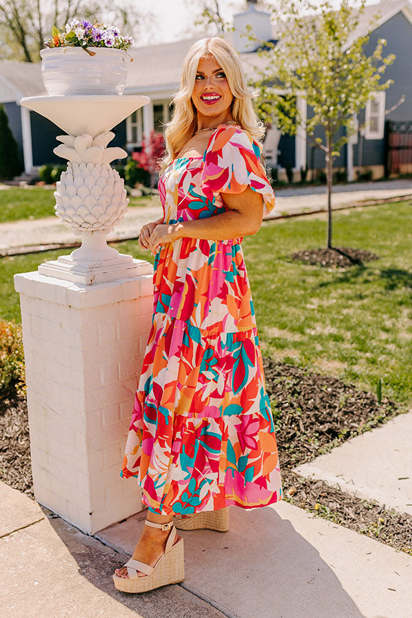 Tropical Getaway Floral Maxi Dress Curves Image - 4