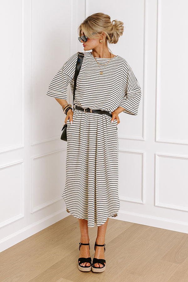 Beach Day Terry Cloth Stripe Maxi in Cream Image - 1
