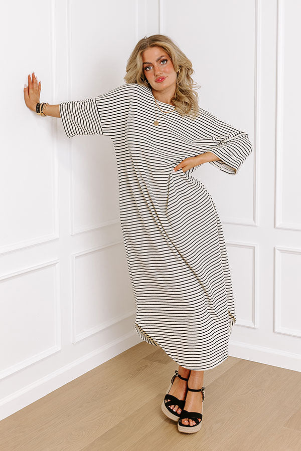 Beach Day Terry Cloth Stripe Maxi in Cream Image - 5