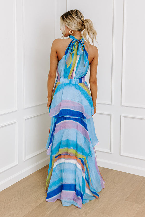 Ocean Oasis Tiered Maxi Dress Image - 4