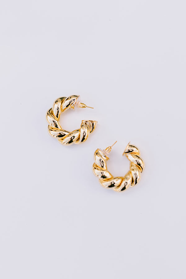 Coiled Gold Hoop Earrings