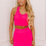 Preppy And Proud Athletic Crop Top in Hot Pink Image - 1
