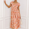 Vineyard Bound Smocked Midi in Orange Image - 1