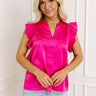 Margarita Happy Hour Satin Top in Hot Pink Image - 1