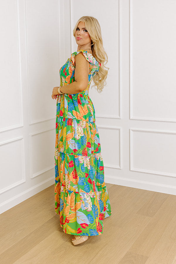 Life In The Tropics Smocked Maxi Dress Curves Image - 5