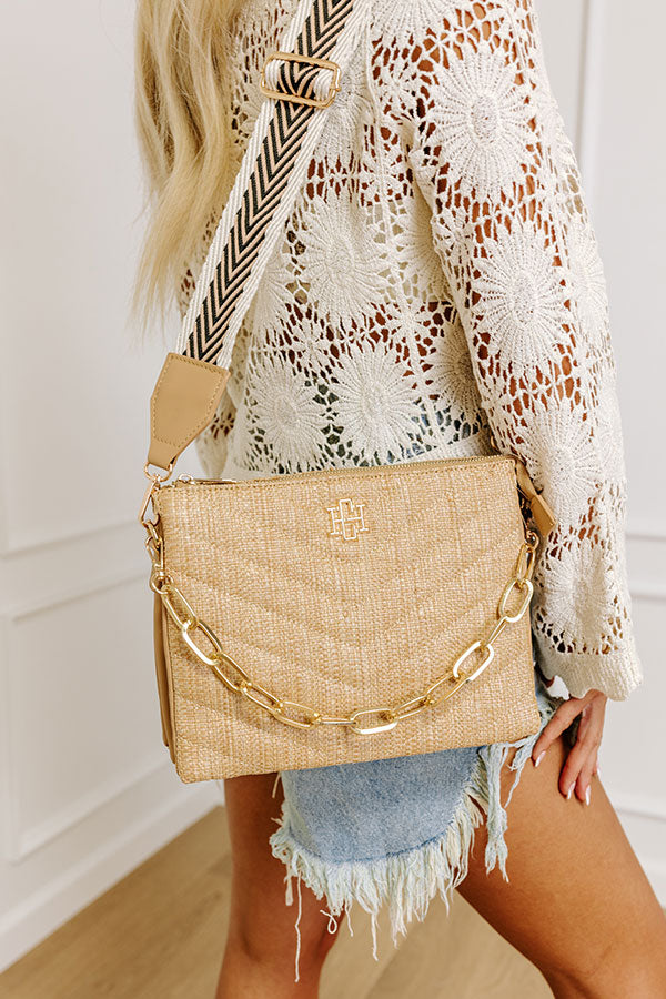 Midsummer Night's Raffia Woven Crossbody in Natural Image - 2