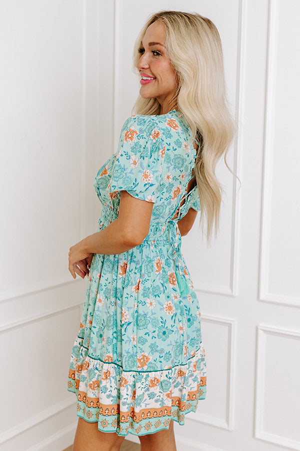 Sunday Strolls Floral Mini Dress in Mint Image - 4