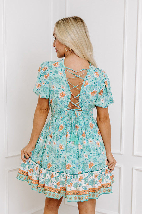 Sunday Strolls Floral Mini Dress in Mint Image - 2
