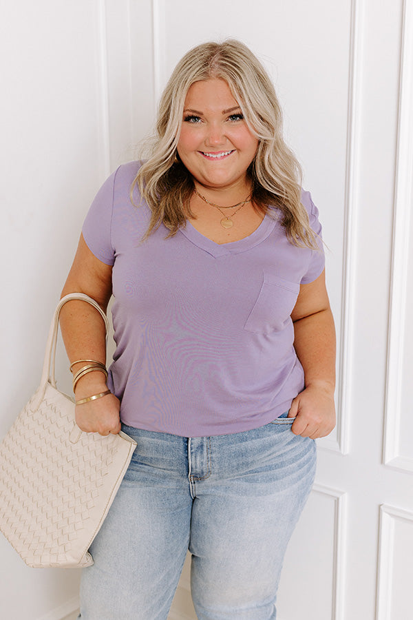 Casual Convo Shift Tee in Lavender Curves