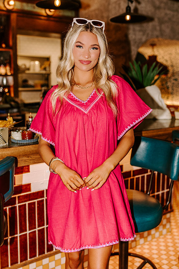 Sangria and Smiles Shift Dress in Rose Image - 2
