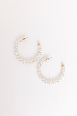 Lovely Pearls Hoop Earrings