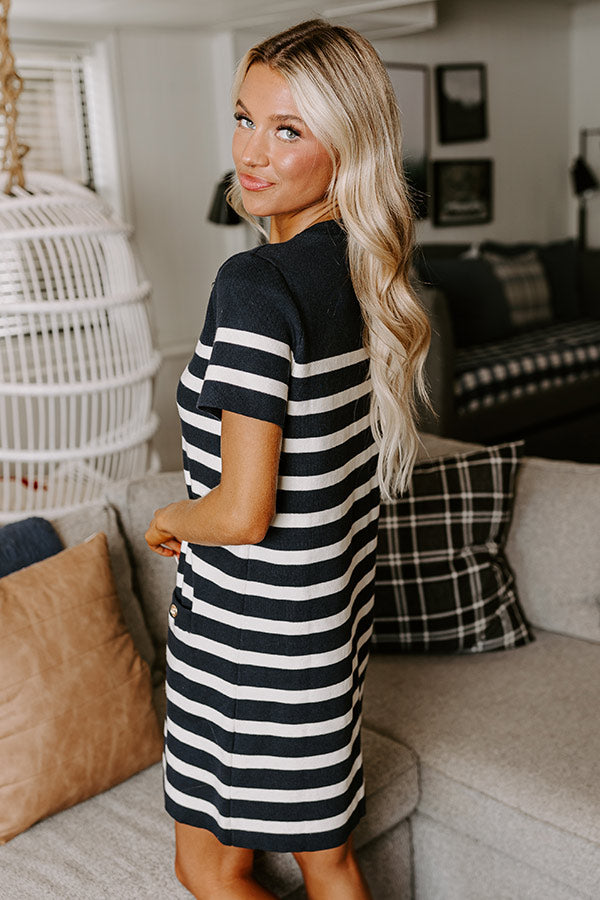 Polo and Prosecco Stripe Mini Dress Image - 4