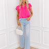 Pop Of Color Shift Top in Hot Pink Image - 1