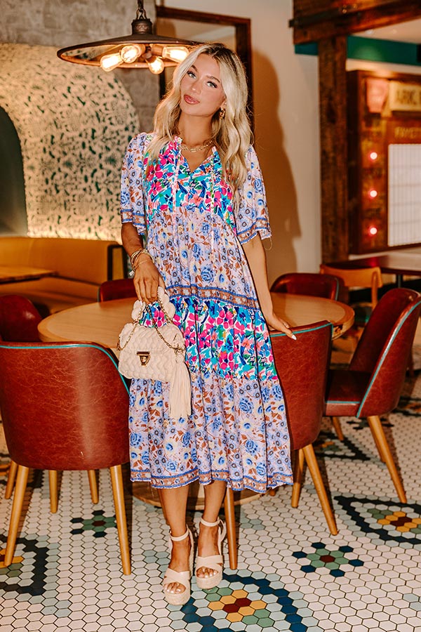 Tropical Bloom Midi in Dusty Purple Image - 1