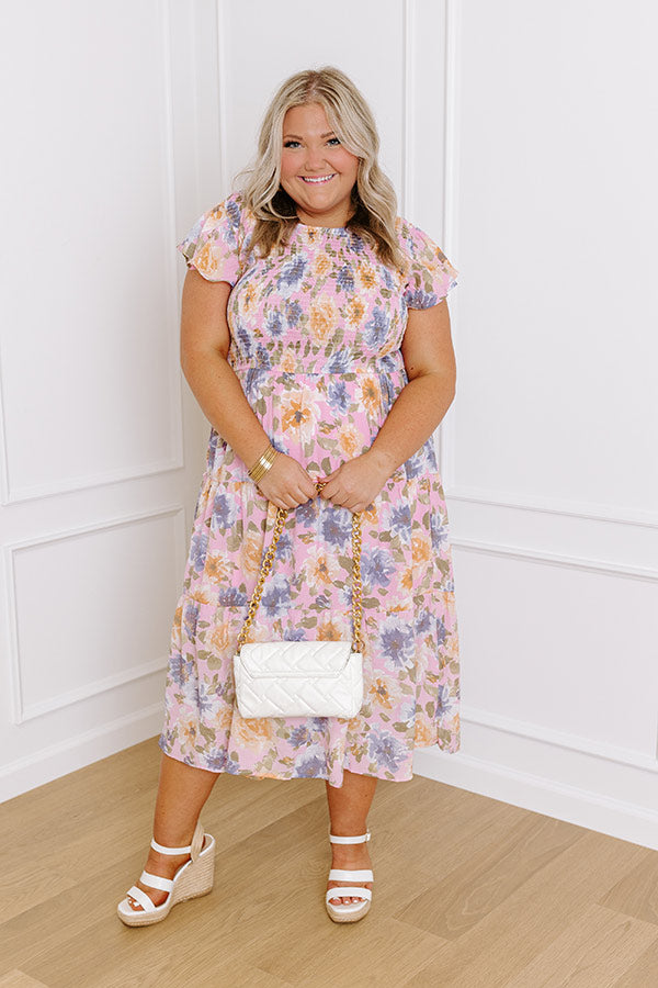 Rooftop Garden Smocked Midi Curves Image - 3