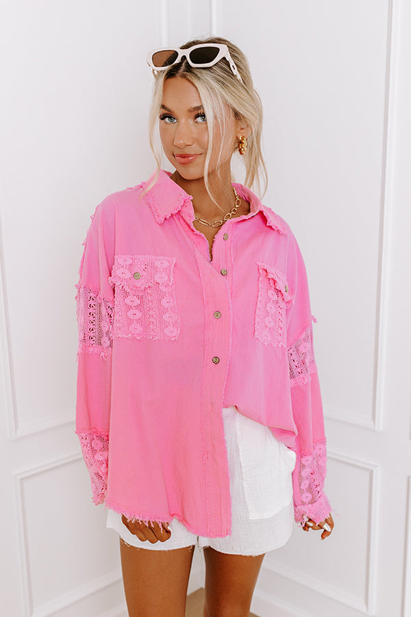 Loving Smile Lace Button Up