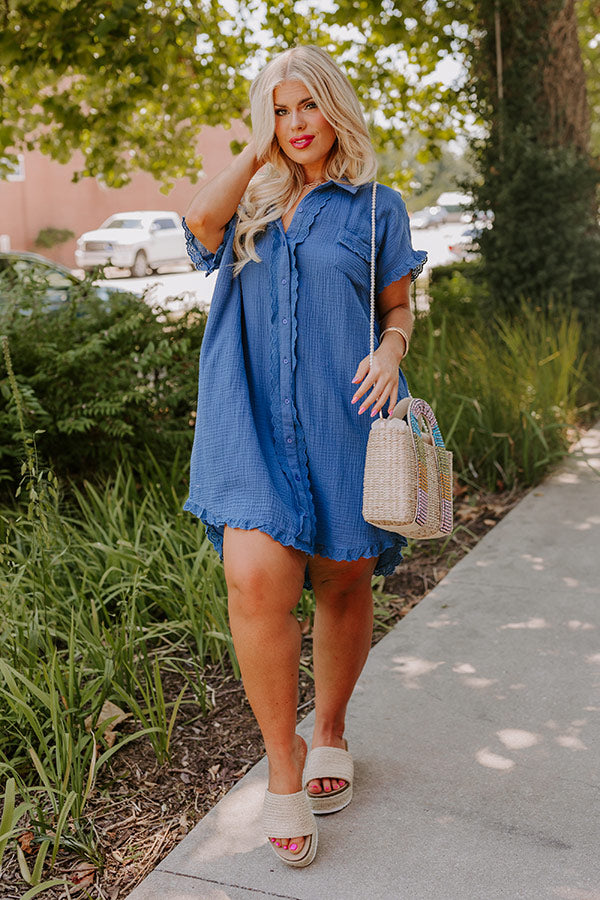 Nashville Stroll Shift Dress in Blue Curves Image - 1