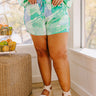 Sorbet Smiles Satin Shorts in Ocean Wave Curves Image - 1