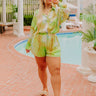 Sorbet Smiles Satin Shorts in Lime Punch Curves Image - 1