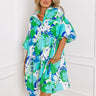 Tropical Vacay Button Down Mini Dress Image - 1