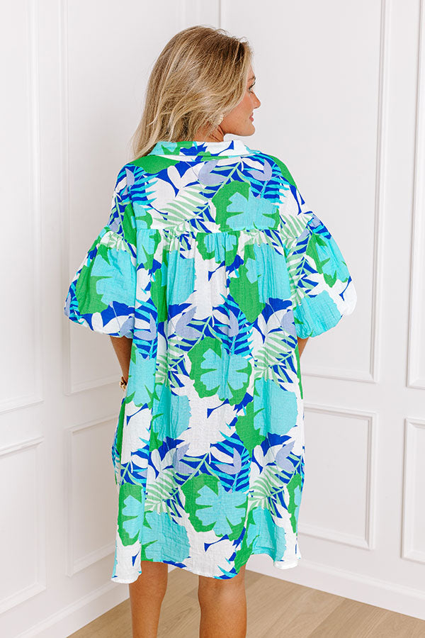 Tropical Vacay Button Down Mini Dress Image - 4