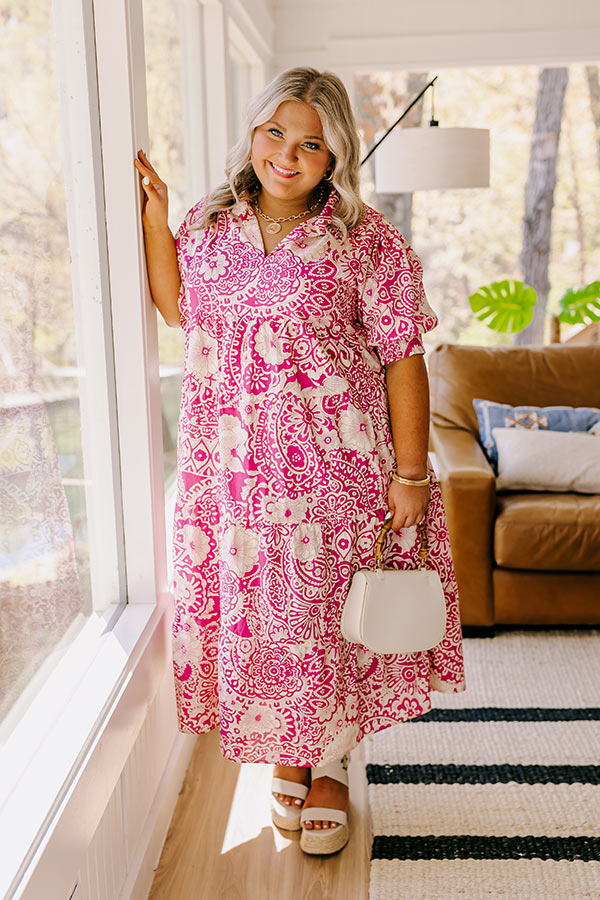 Sunday in St. Cloud Paisley Midi in Berry Curves