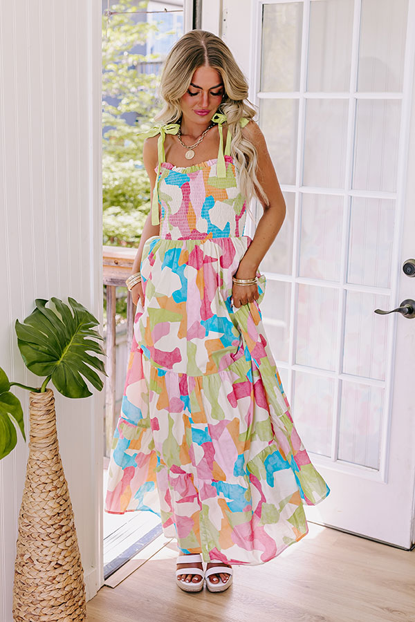 Fun In The Sun Smocked Maxi Dress Image - 3
