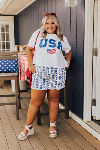 Judy Blue Dreaming In Stars And Stripes High Waist Shorts Curves