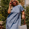 Sunday Mornings Eyelet Shift Dress in Airy Blue Curves Image - 1