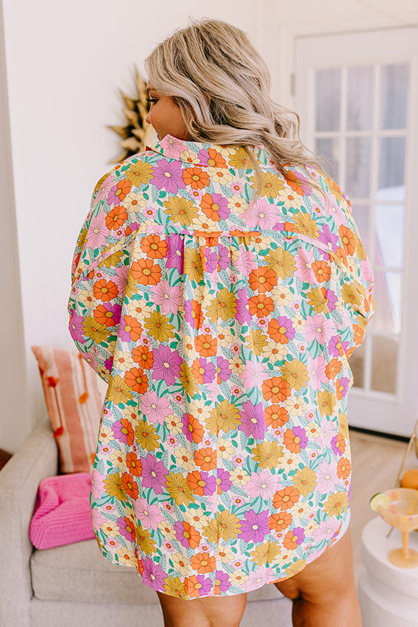 Flower Power Shift Top in Cream Curves Image - 5