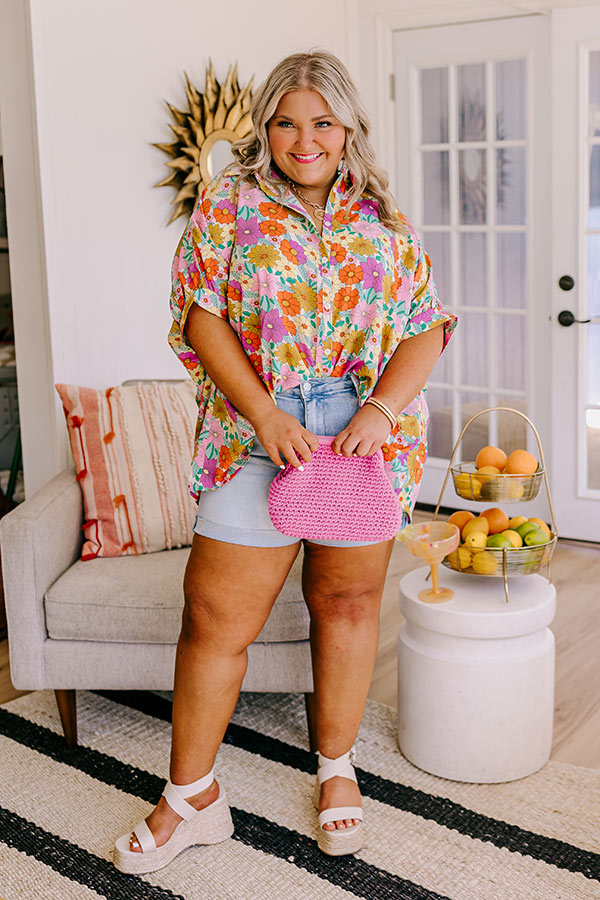 Flower Power Shift Top in Cream Curves Image - 3