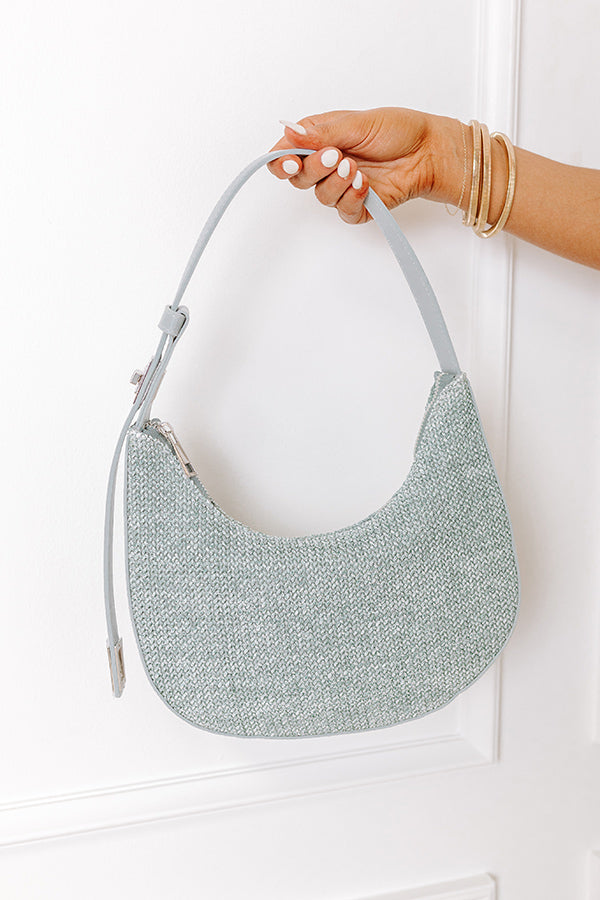 The Luna Spring Woven Purse in Airy Blue