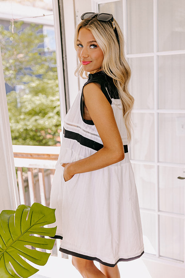 Social Meetup Woven Mini Dress in White Image - 5