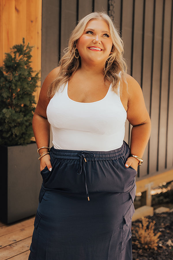 Easily Styled Seamless Tank in White Curves Image - 1