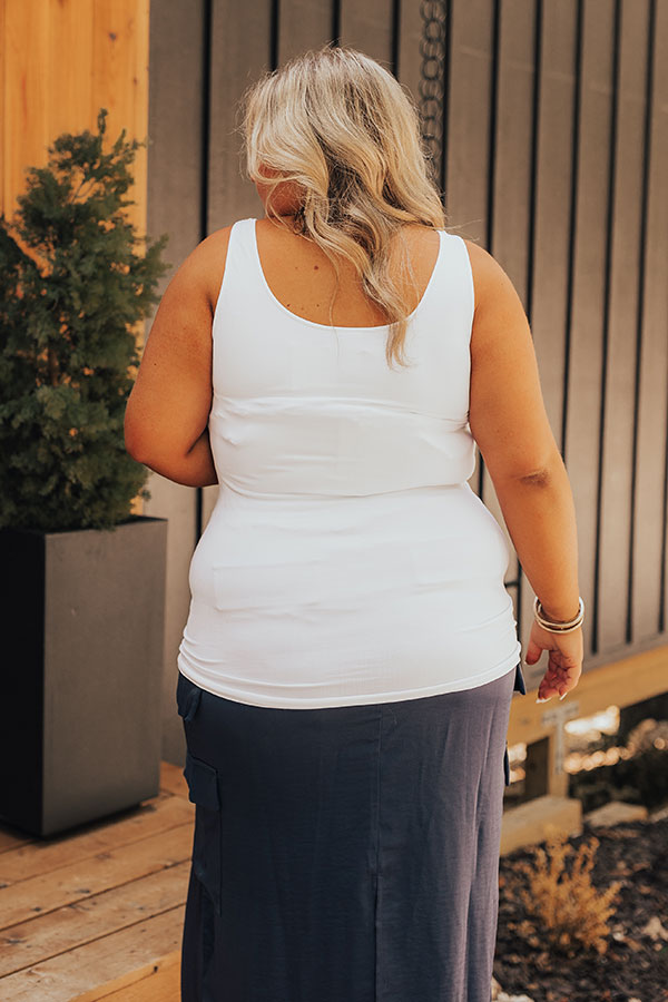 Easily Styled Seamless Tank in White Curves Image - 5