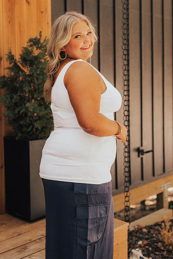 Easily Styled Seamless Tank in White Curves Image - 4