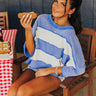 Stripes and Sparklers Vintage Wash Tee in Blue Image - 1