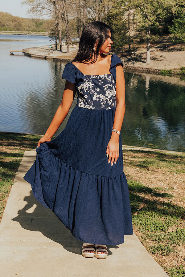 Picnic At The Park Embroidered Maxi Dress